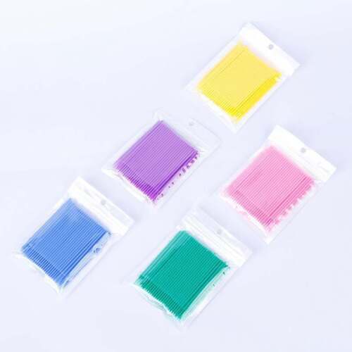 100 Disposable Lash Eyelash Micro Brush Mascara Wands Applicator Makeup Tool - Picture 5 of 13