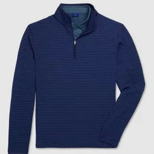 New Men's FootJoy French Terry Quarter Zip Midlayer - Indigo/Storm - Large