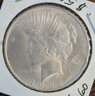 1922 peace silver dollar/BU