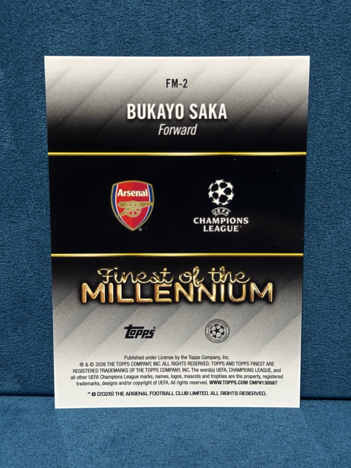 Bukayo Saka Finest of the Millennium  Numbered 127/199!! Topps Finest 2026 UCC view 2