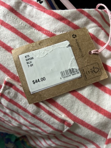 Mini Boden Dress Muliti Color Rainbow sunshine clouds Stripe Girls 7-8Y NWT NEW - Picture 8 of 15