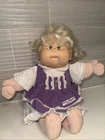 Vintage Cabbage Patch Kids Talking Kids Doll Blond Hair Purple Dress NOT TALKING