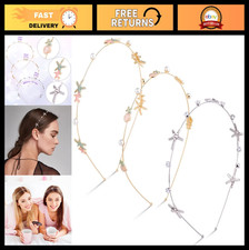 3pcs Mermaid Headbands with Rhinestones Pearls, Starfish Hair Hoops, Bridal Ti