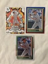 Coby Mayo 2025 Donruss 3 Card Lot. Bomb Squad/Optic/Red And Blue