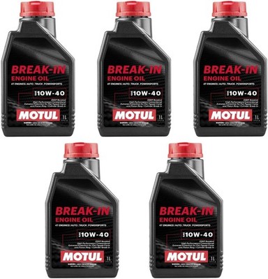108080 Set of 5 Break-in 10W-40 Mineral Oil 1-Quart Bottles 