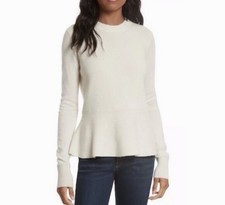 VERONICA BEARD RALEIGH CREW 100 CASHMERE SWEATER IN Ivory Size Small