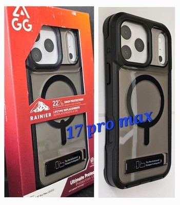 ZAGG Rainier Ultimate Protection Case w/ Kickstand iPhone 17 Pro Max Smoke Black