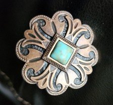 SLIDE Scarf COPPER w faux TURQUOISE 1 3/4" Wild Rag Ranch Dun Right NEW in Box