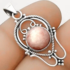Natural Pink Scolecite 925 Sterling Silver Pendant Jewelry P-1681