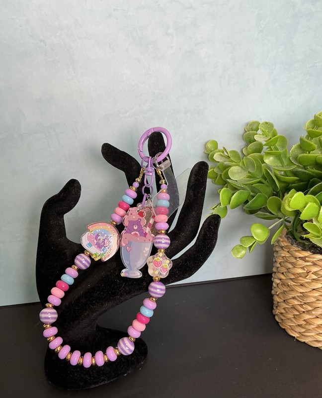 Share Care Bear Handmade Phone Chain Sundaes, 80’s, Keychain Beads & More!