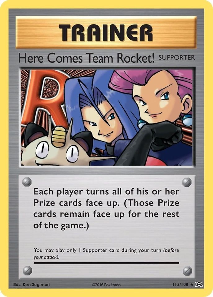 Here Comes Team Rocket - 113/108 - Pokemon Evolutions XY Secret Rare Card NM