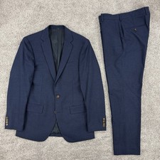 J Crew Thompson Flex Wool Suit Mens 36R/33x29 Navy Slim Stretch Dual Vent Preppy