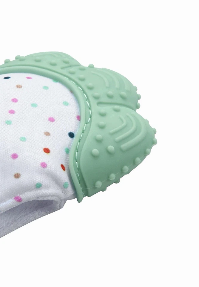 Зеленая детская перчатка на запястье погремушка прорезывание зубов сенсорная игрушка регулируемый ремень без бисфенола А - Изображение 2 из 4