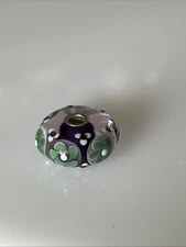 TROLLBEADS Pastel Flowers LAA 925S Jumbo Green Blue 3 Petal over Pink 10C