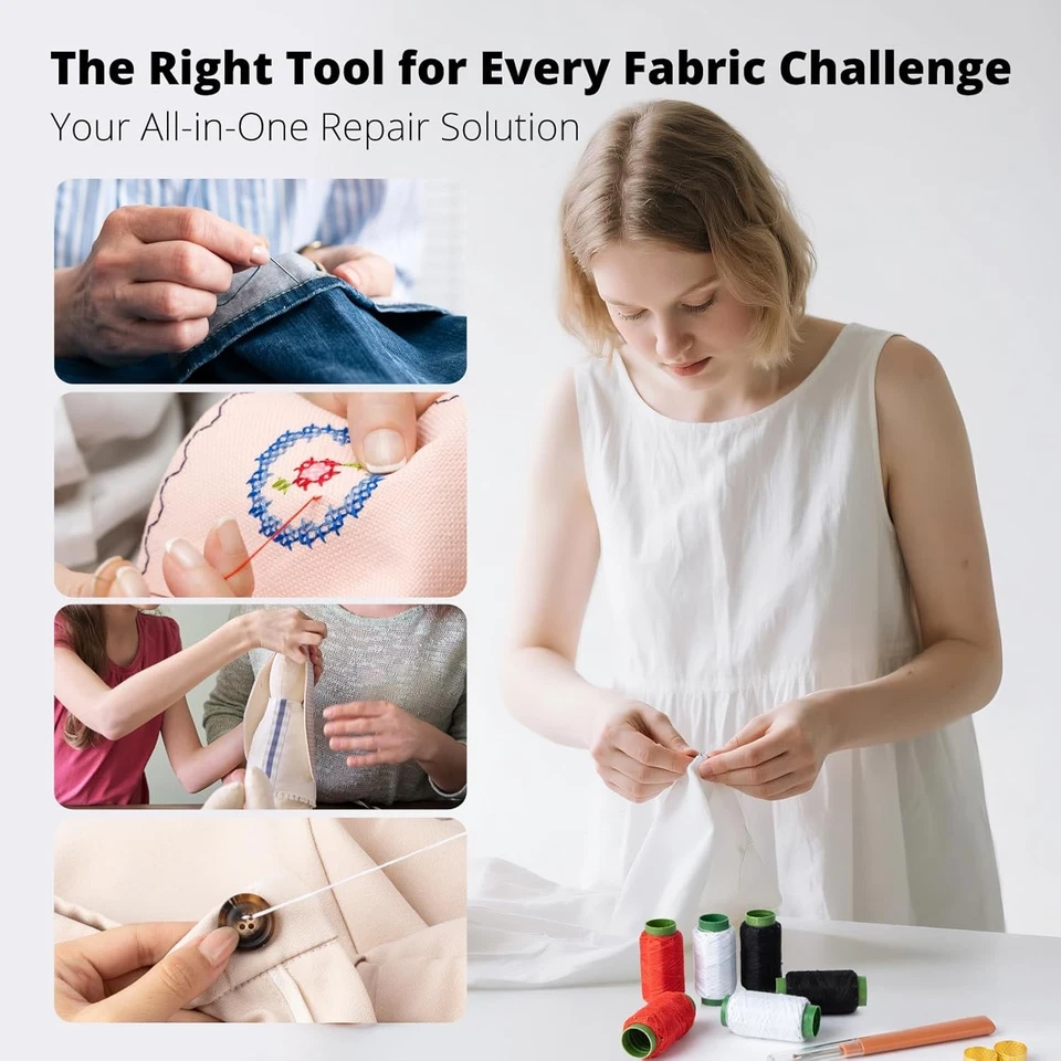 Stocking Stuffers for Women - 37 Pcs Big Eye Steel Sewing Needles Kit,Stainless  Foto 3 de 4