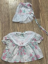 Vintage Cradle Togs 0-6 Months Dress With Bonnet White/pink Floral