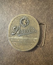 Strohs Bohemian Beer Lion Detroit Michigan Heileman 1970s Vintage Belt Buckle