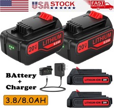 3.8/8AH Lithium Battery/Charger For Black and Decker 20V MAX LBXR20 LBX20 LB20