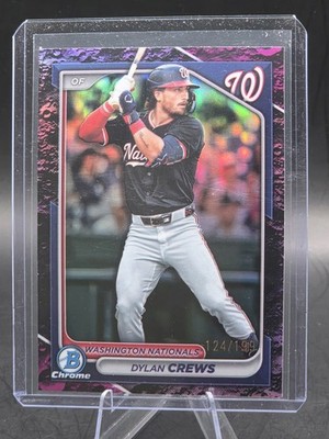 Dylan Crews 2024 Bowman Draft Chrome Prospect Fuchsia Lunar Refractor /199