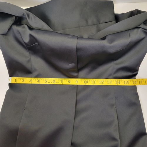 Ann Taylor Womens Black Satin 5 Button Flip-Cuff Pockets Lined Duster Coat 6 EUC - Picture 13 of 19