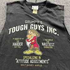 Disney Tank Top Mens Size L Black Grumpy Toug...