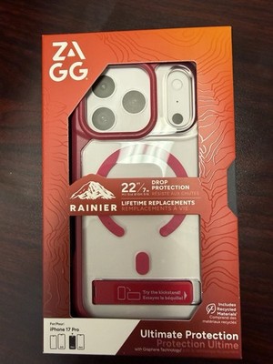 ZAGG Rainier Kickstand Magnetic Impact Resistant Case iPhone 17 Pro Black Cherry