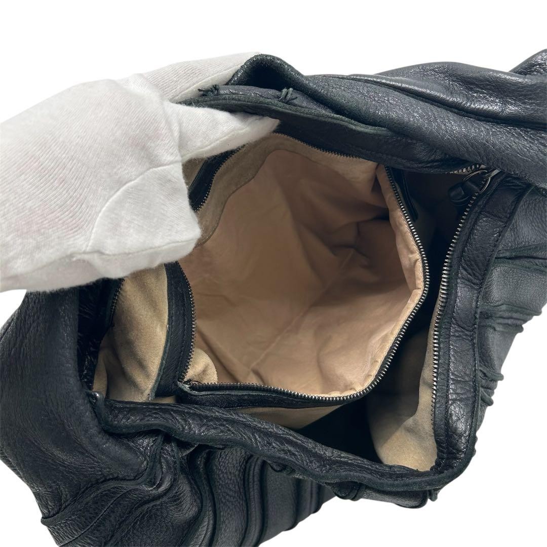 Bottega Veneta Rare Gathered Leather Hobo Shoulder Bag Black Auth Luxury Minimal thumbnail 19