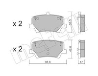 Metelli Bremsbelagsatz, Scheibenbremse 22-1187-0 FüR Volvo