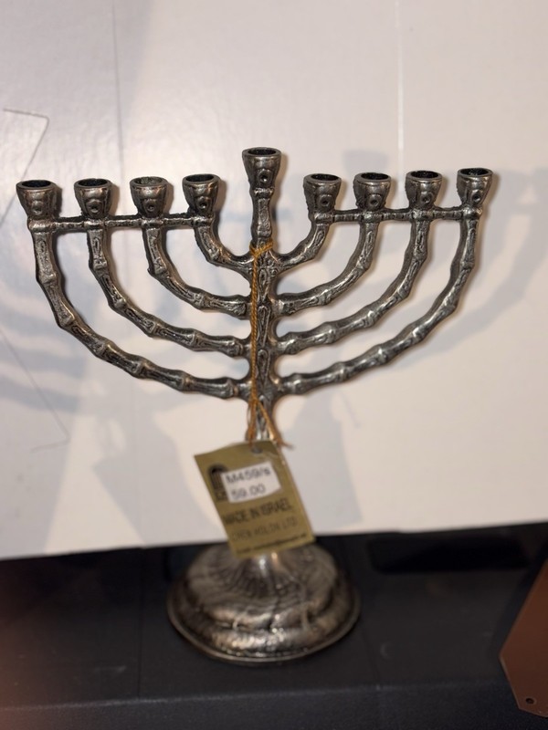 Menorah Hanukkah Pewter Finish On Brass Made In Israel