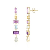 Cavill Damen Ohrringe Sterlingsilber Vergoldet Amethyst 6,84Ct Tropfen