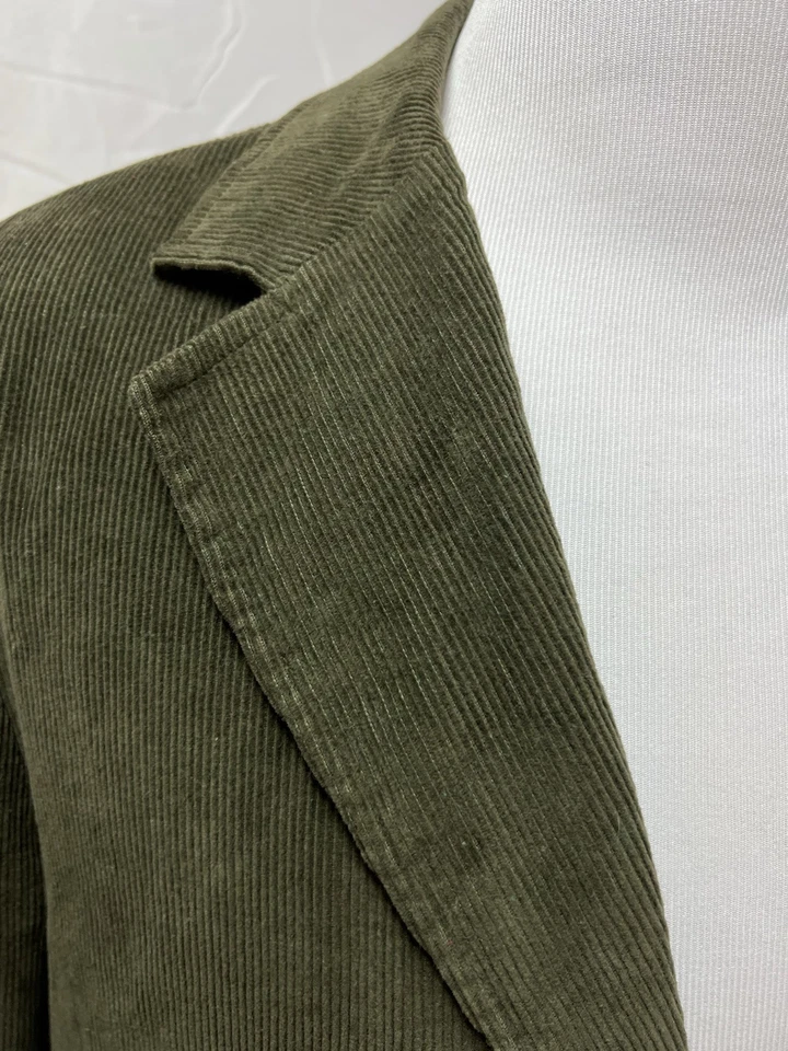 Структура винтажный мужской M зеленый вельвет 4 кнопки блейзер куртка спортивное пальто - Изображение 2 из 4