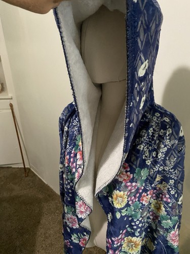 JOHNNYWAS Bursting Blue Floral Echo Sherpa Jacket In Excellent Cond- Size S - Picture 2 of 5