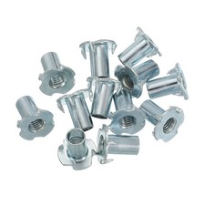12 Pcs M10 T-Nuts, Zinc Plated Steel 4-Pronged Tee Blind Nut 22 mm Length