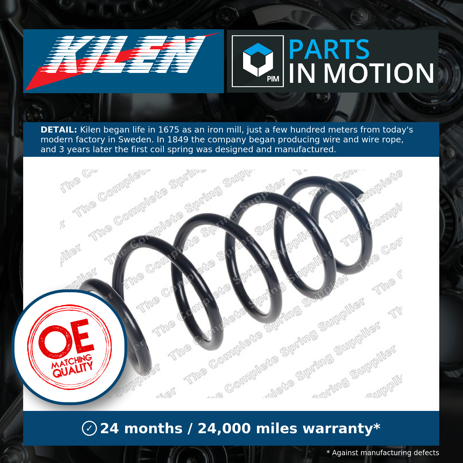 Coil Spring fits PEUGEOT EXPERT 2.0D Front 2016 on Suspension Kilen 9814538280
