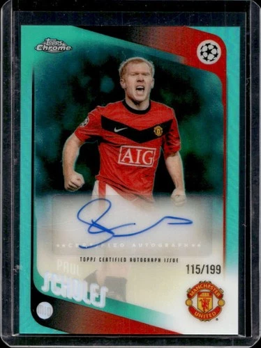 2025-26 Topps Chrome UEFA CC Paul Scholes Legends Auto Aqua Refractor #/199