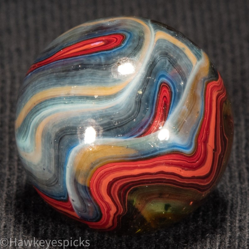 JABO LEMONADE OXBLOOD UV AV Swirl Marble 23/32" Mint Hawkeyespicks sg