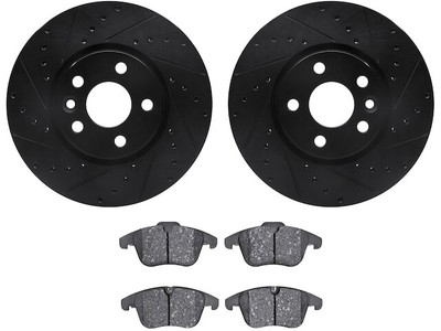 Front Brake Pad and Rotor Kit For 2008-2010 Volvo V70 2009 BB211TJ