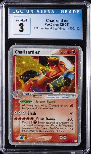 2004 POKEMON EX FIRE RED & LEAF GREEN #105 CHARIZARD EX CGC 3