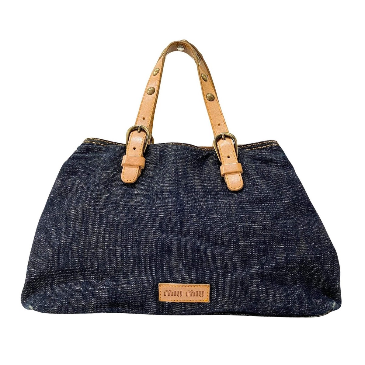 バッグ miumiu archive canvas leather tote bag Miu Miu Ivy Canvas Tote Bag | Neutrals | FARFETCH