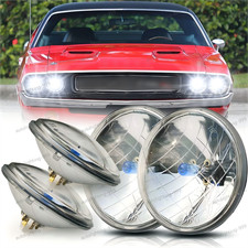 4pc Fits Dodge Challenger 1970-1974 5 34 5.75 Inch Headlights Halogen Hilo 4pc Fits Dodge Challenger 1970-1974 5 34 5.75 Inch Headlights Halogen Hilo
