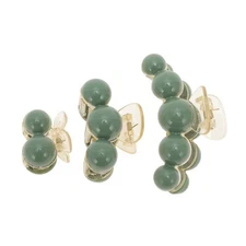 Fashion Round Hair Clips Hairdo Clip Green 3 Pcs