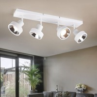 Deckenlampe Spotleuchte Spotlampe 4 Flammig Spots Flexibel Metall Weiß Matt GU10