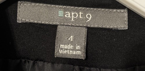 APT 9 Womens Black Blazer Jacket - 6 Button Lightweight Size 4 - 3/4 Sleeves - Picture 3 of 6