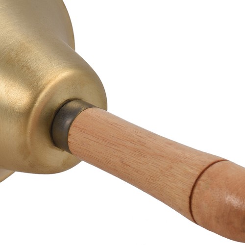 1pcs Brass Hand Bell with Wooden Handlefor Wedding Festival Decoration New - Picture 7 of 9