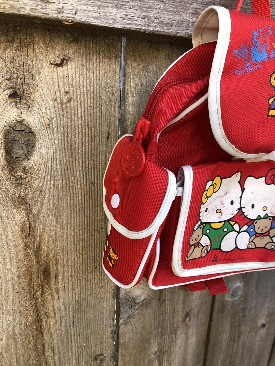 Vtg Sanrio Hello Kitty Backpack Small Red Book Bag - Happy to Have a Friend Like Hello Kitty Backpack Vintage | eBay main image 4