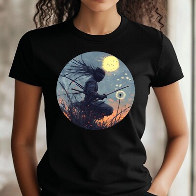 Frauen T-Shirt Ninja mit Löwenzahn Motiv Baumwolle Größe S bis 3XL