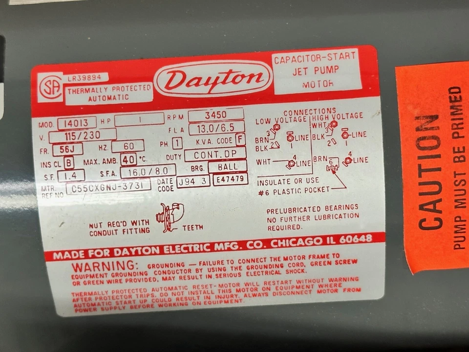 Centrifugal pumps 1P790, 1 HP, 3450 RPM, 115/230V/1P. 1" DISC, 1-1/4" SUCT - Image 2 of 3