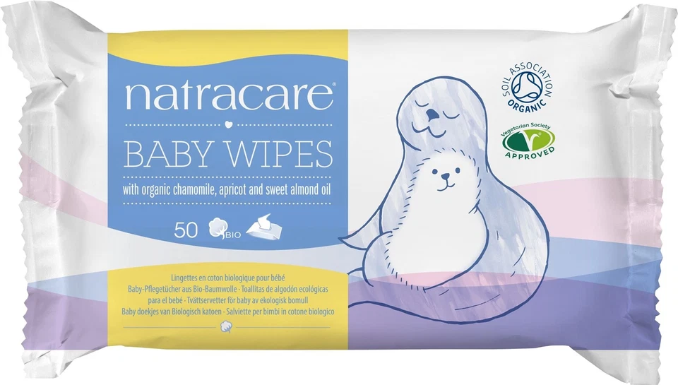 Natracare Organic Cotton Baby Wipes - 50 Wipes