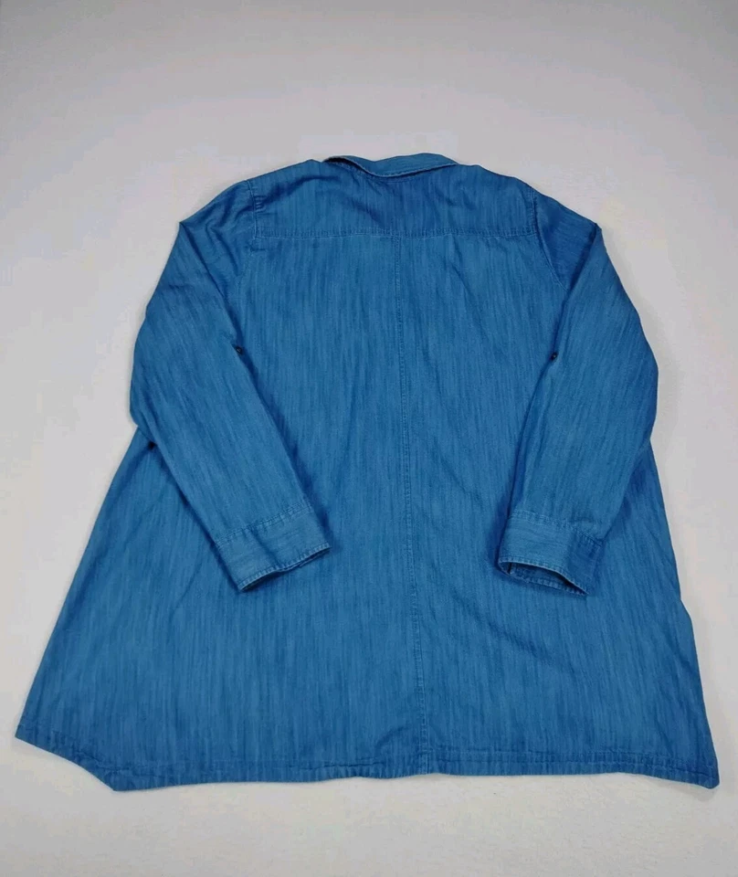 Motherhood Maternity Top Womens XL Blue Long Sleeve Pregnancy Blouse Stretchy - Image 2 of 4