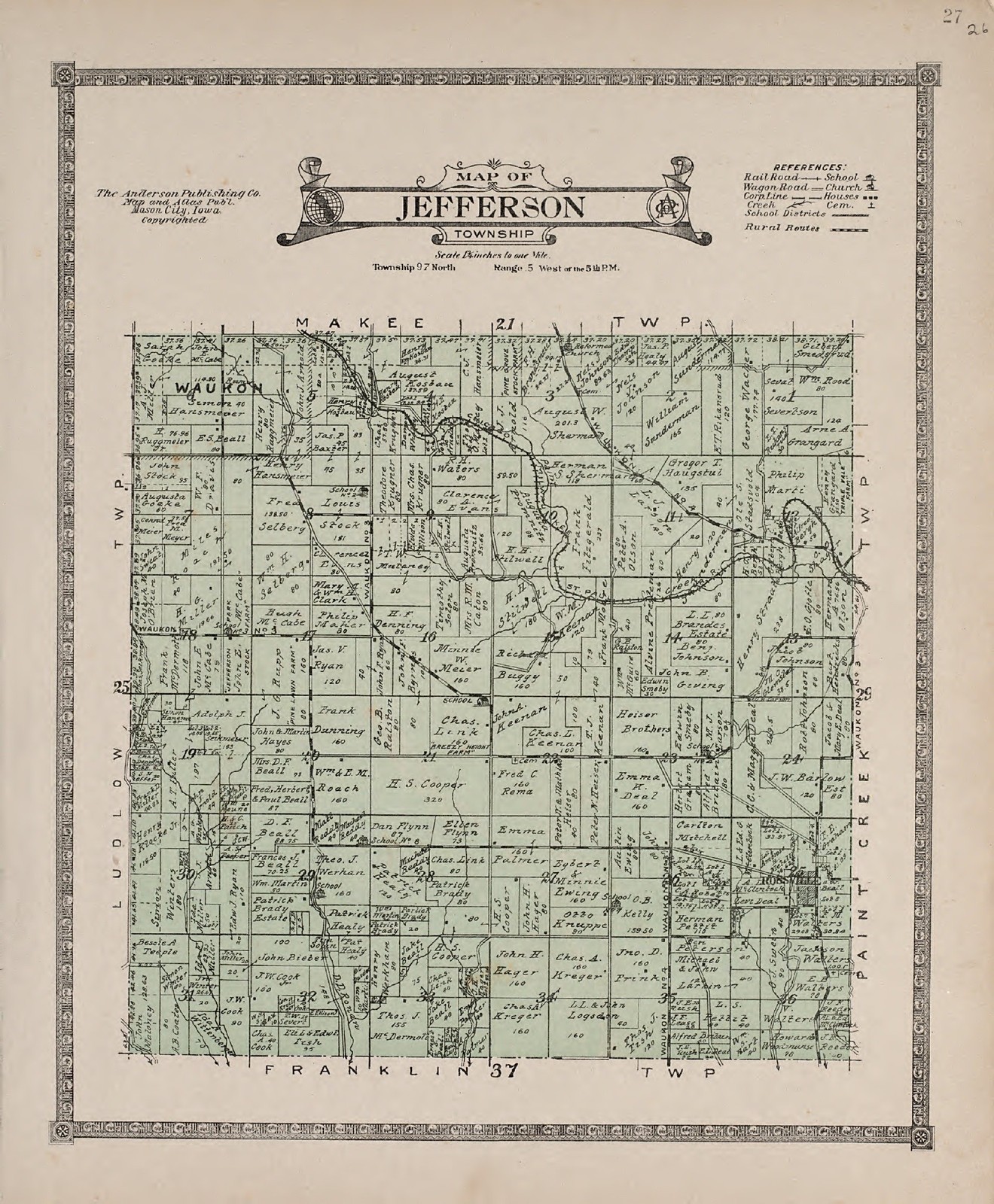 Купить 1917 Atlas ALLAMAKEE COUNTY IOWA plat map GENEALOGY на Аукцион из Америки с доставкой в